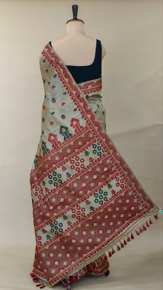Pure Muga Thread Work Assam Silk Saree (Copy)