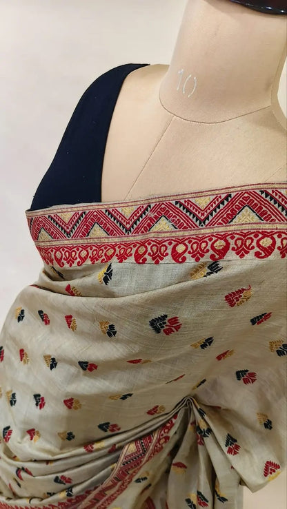 Pure Muga Thread Work Assam Silk Saree (Copy)