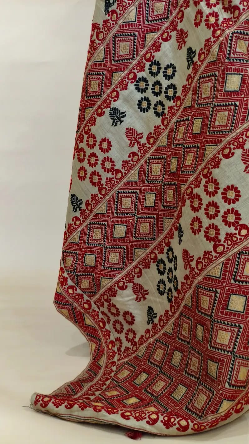 Pure Muga Thread Work Assam Silk Saree